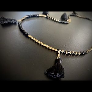 bead necklace with tassels